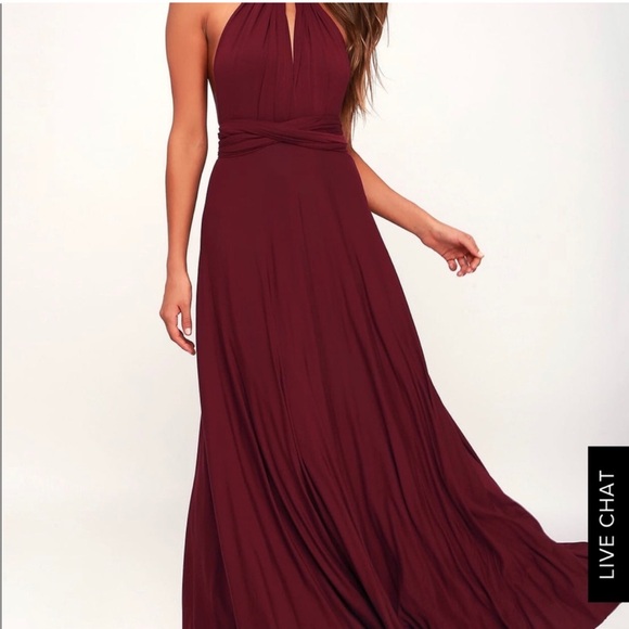 Burgundy Convertible Maxi Dress - Picture 2 of 7